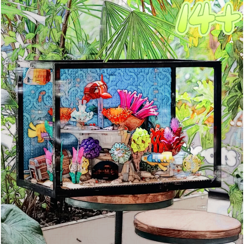 Aquarium Fish Lego - สินค้าใหม่ปี 2026 พร้อมส่ง 4154 ชิ้น บล็อกตัวต่อสร้างตู้ปลาทรอปิคอล