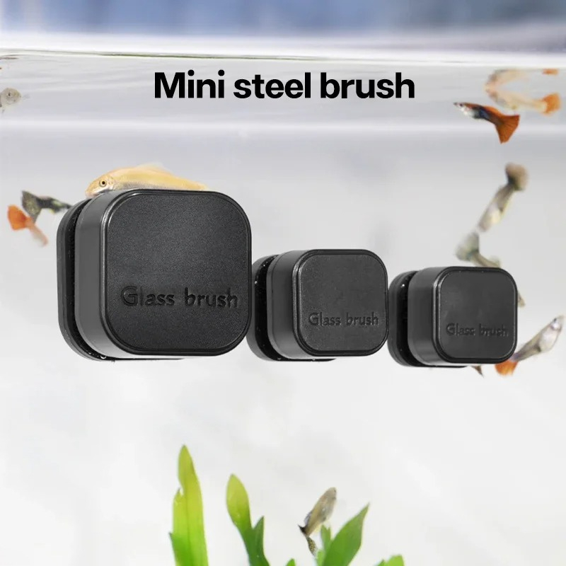 Aquarium Fish Maintenance - มินิสแควร์แปรงแม่เหล็ก Aquarium Glass Cleaner Scratch-Resistant Glass