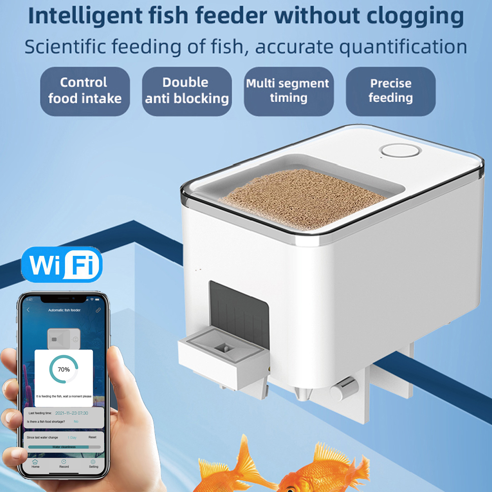Aquarium Fish Feeder Automatic - WiFi สมาร์ทอัตโนมัติ Feeder Aquarium Goldfish Timing