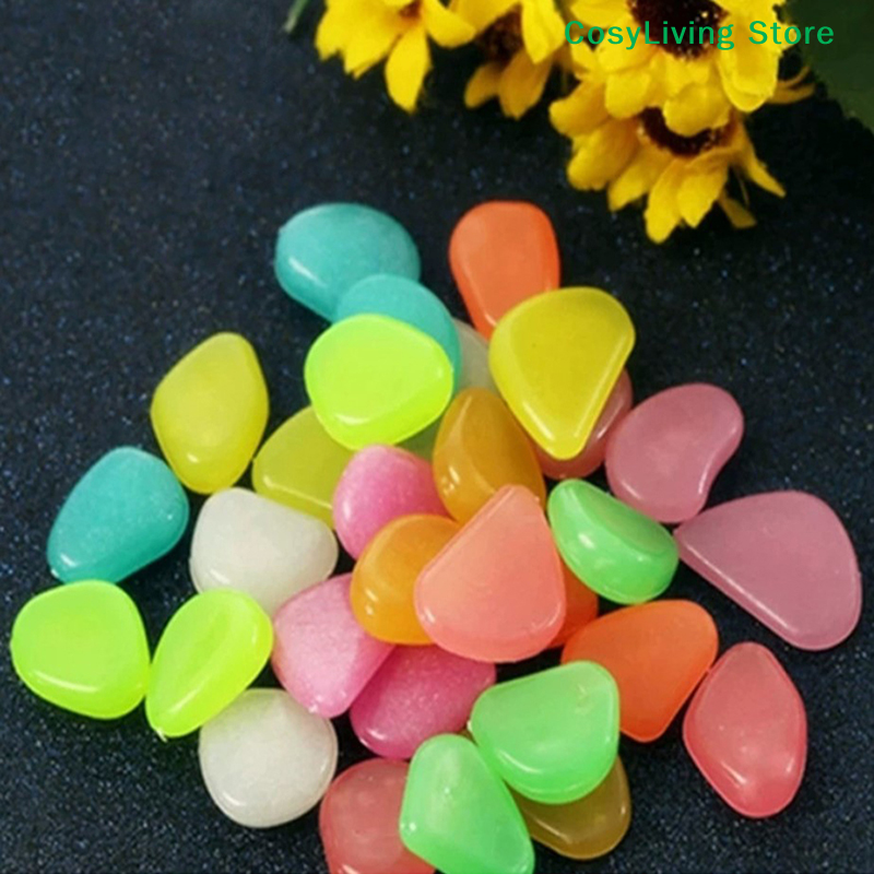 Aquarium Fish That Glow In The Dark - หินเรืองแสงกลางแจ้ง 100 ชิ้น/ถุง สำหรับตกแต่งสวน ตู้ปลา เรืองแสงในที่มืด