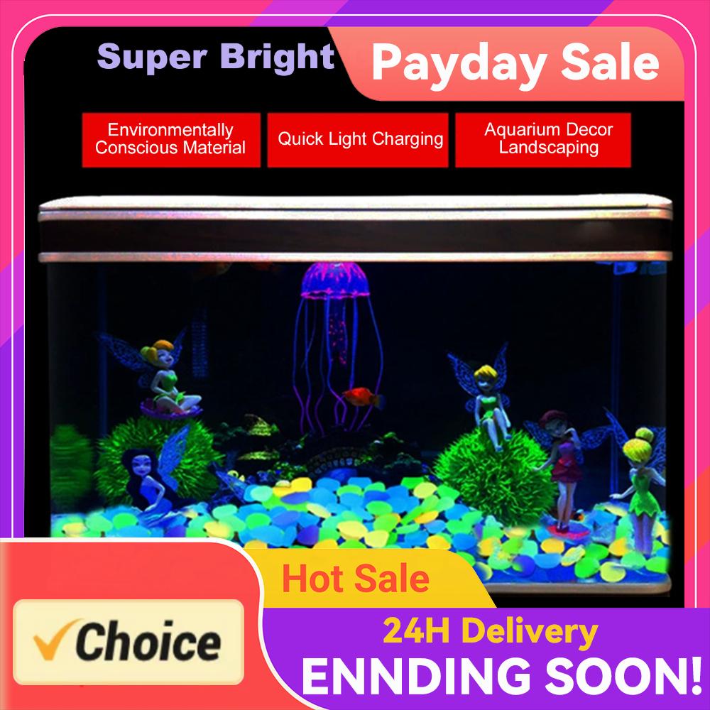 Aquarium Fish That Glow In The Dark - หินเรืองแสงในที่มืด 200/400/600/1000 ชิ้น หินกรวดเรืองแสงในที่มืด หินเรืองแสงสำหรับตู้ปลา ตู้เลี้ยงปลา