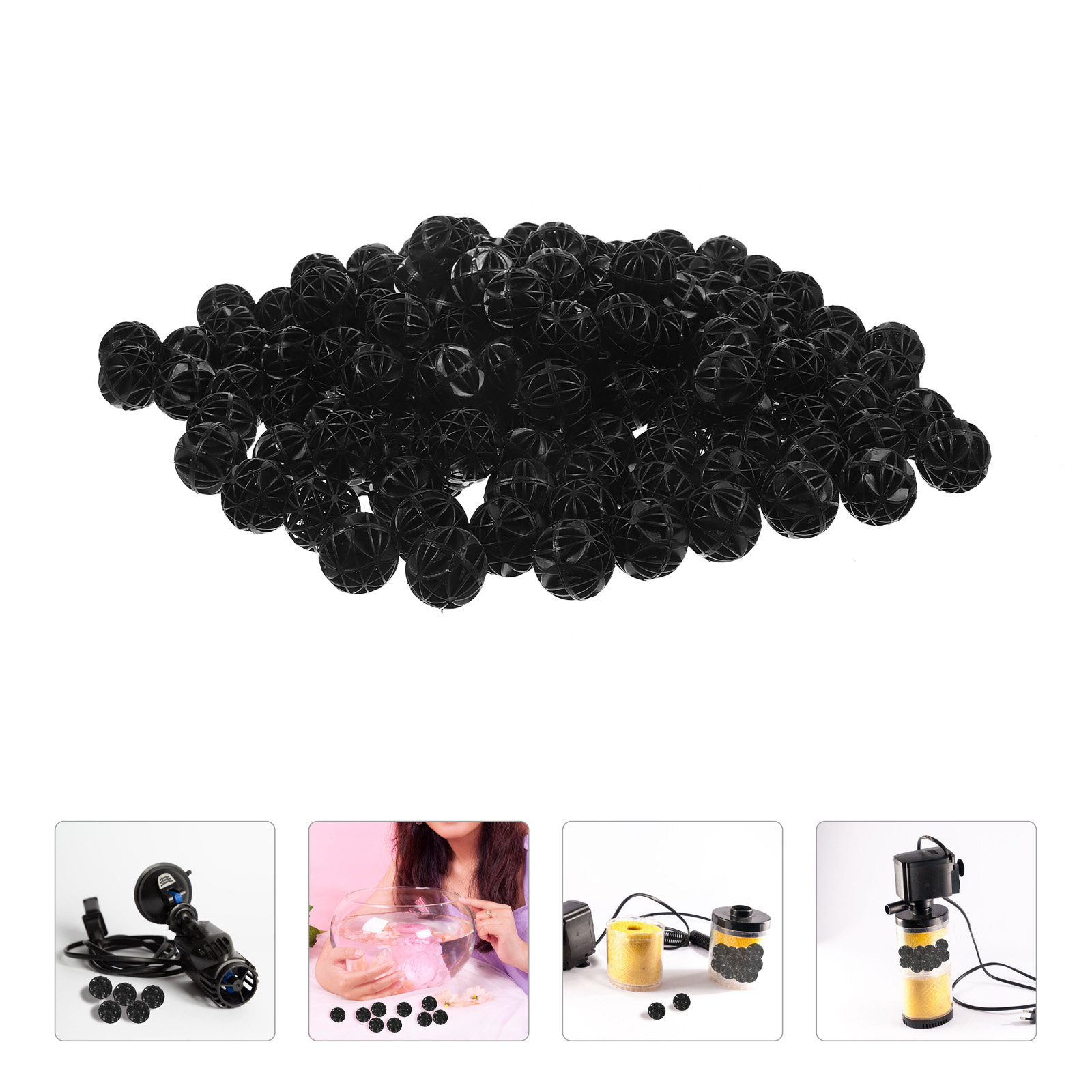 Aquarium Fish Ball - 200 ชิ้น ลูกบอลชีวภาพขนาด 26 มม. สำหรับตู้ปลา
