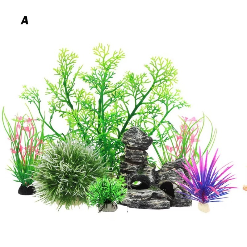 Aquarium Fish For Sale - ของตกแต่งตู้ปลาพลาสติกจำลองรูปทรงปลาและหิน จำนวน 10 ชิ้น ขายดี สินค้ามาใหม่