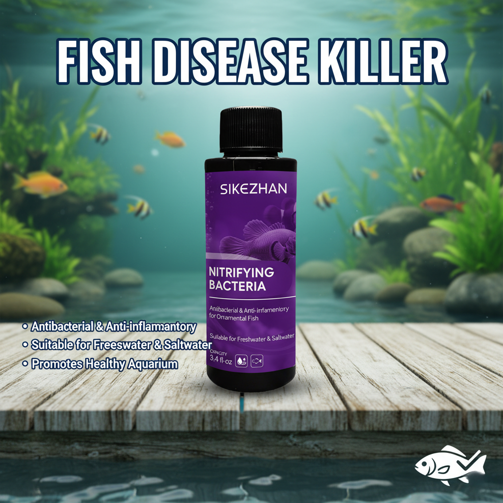 Aquarium Fish Diseases - การรักษาโรคปลา SIKEZHAN และแบคทีเรียไนตริฟายอิ้ง | ยาแก้การอักเสบในตู้ปลาสำหรับน้ำจืด/น้ำเค็มพร้อมปิเปตขนาด 2