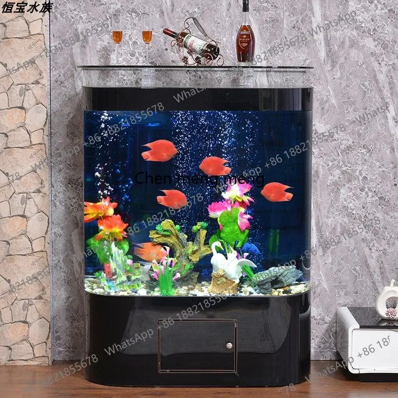 Aquarium Fish For Sale - ตู้ปลาโค้งสไตล์ยุโรปหรูหราเรียบง่ายทันสมัย ขายดี เหมาะสำหรับห้องนั่งเล่น ใช้งานง่าย ไม่ต้องใช้น้ำเพิ่ม