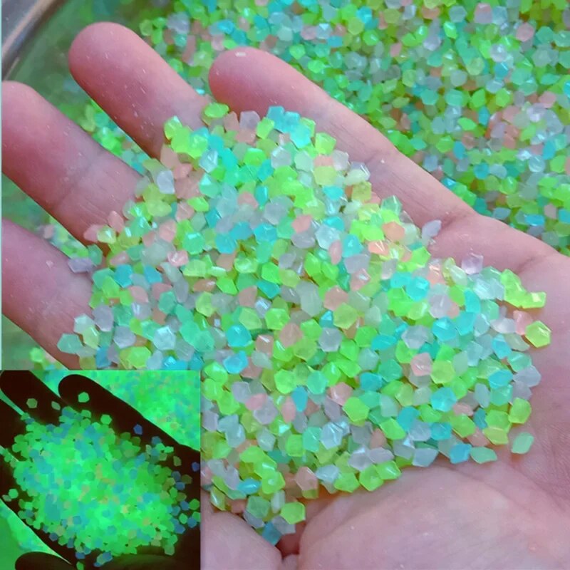 Aquarium Fish That Glow In The Dark - 1000ชิ้น3-5มม. ทรายเรืองแสงในก้อนกรวดสีเข้มหินสวนบ้านทางเดินกลางแจ้งสนามหญ้าตู้ปลาตกแต่ง