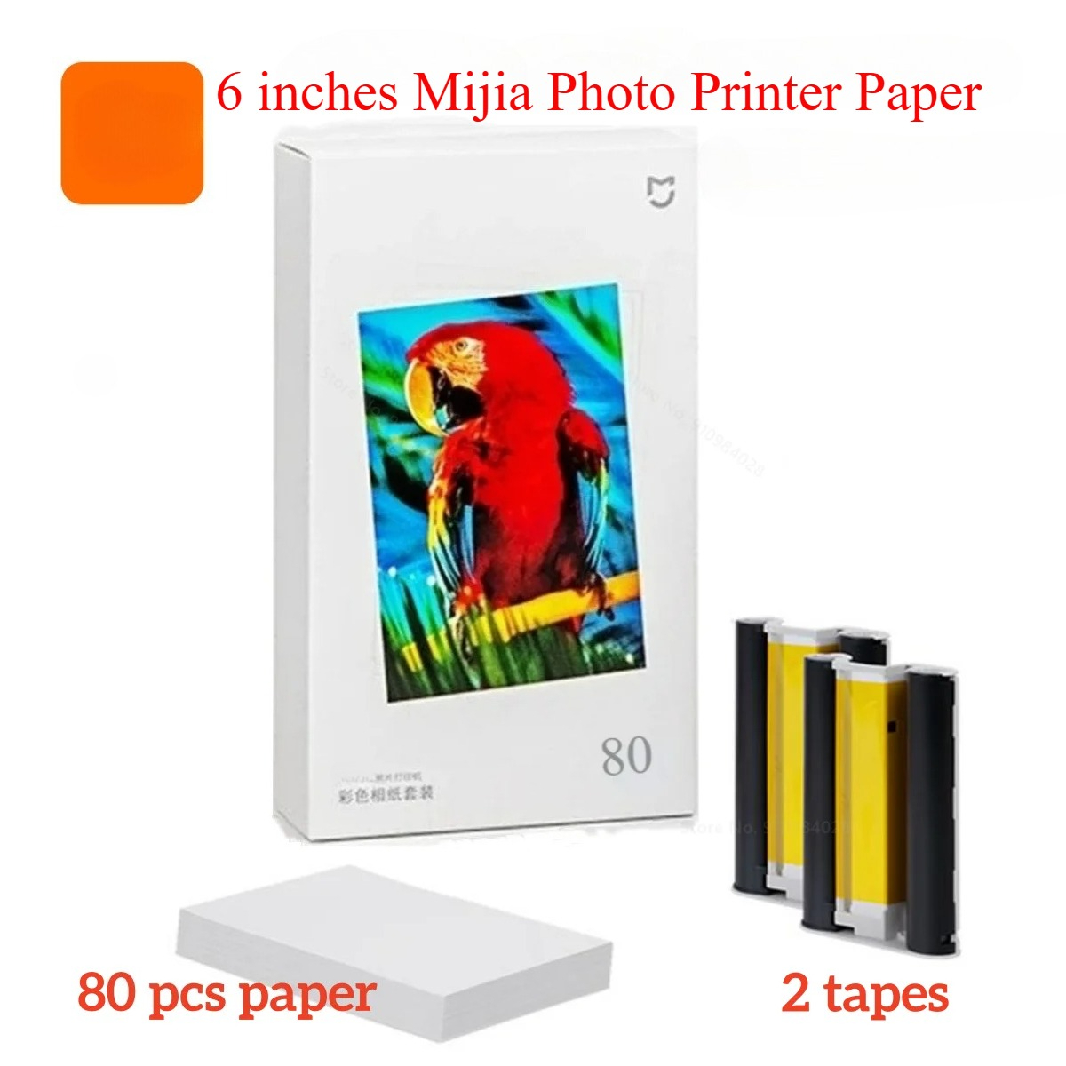 Aquarium Xiaomi - เครื่องพิมพ์ภาพถ่าย MIjia พร้อมกระดาษภาพถ่ายแบบมีกาวในตัวขนาด 6 นิ้ว 80