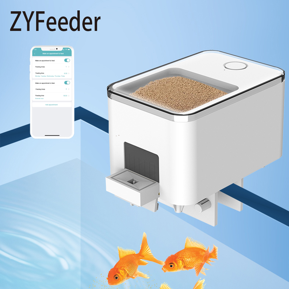 Aquarium Fish Feeder Automatic - 1PC WIFI/ปุ่มรุ่นเครื่องป้อนปลาอัตโนมัติ,อุปกรณ์เสริมถังปลาอัจฉริยะเต่า Feeder สําหรับให้อาหารปลา (ไม่มีปลั๊ก 5V