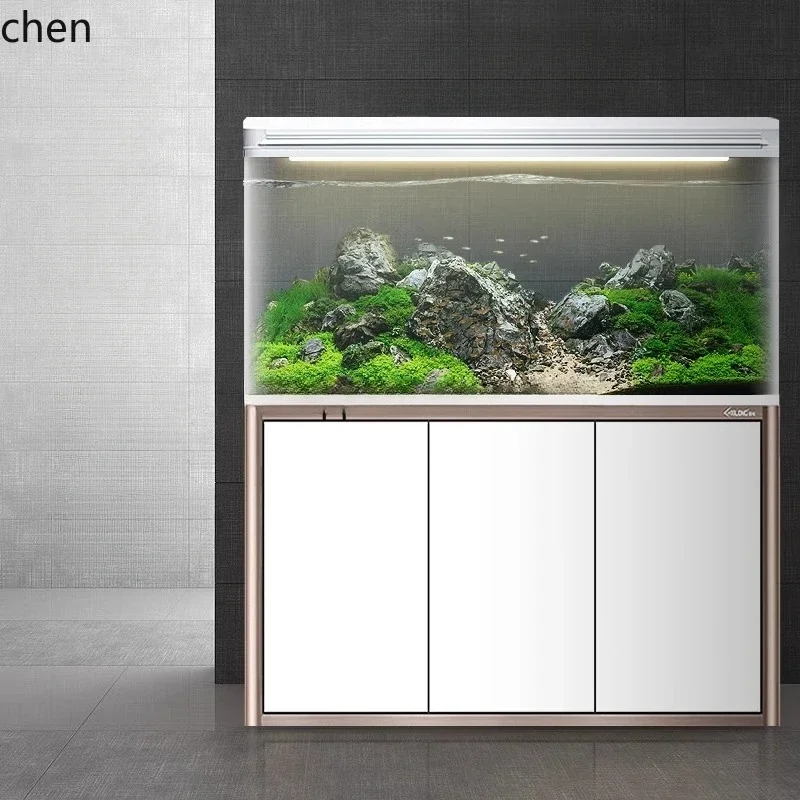 Aquarium Xilong - T6- ตู้ปลาสำหรับห้องนั่งเล่น Xilong ตู้ปลาขนาดใหญ่แบบไม่ต้องใช้น้ำ พร้อมกระจกใสพิเศษสำหรับการจัดตกแต่งตู้ปลาเชิงนิเวศสำหรับเลี้ยงปลาทอง