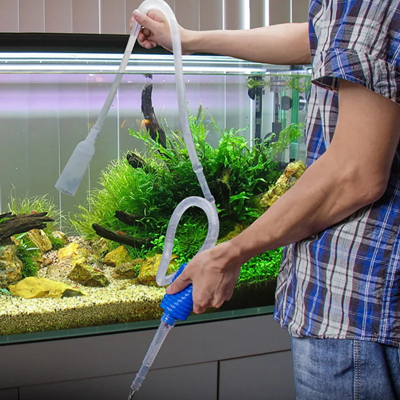 Aquarium Fish Maintenance - Aquarium Siphon ถังปลา Siphon เครื่องดูดฝุ่นปั๊มกึ่งอัตโนมัติเปลี่ยนน้ํากรวดกรองน้ํา Aquarium