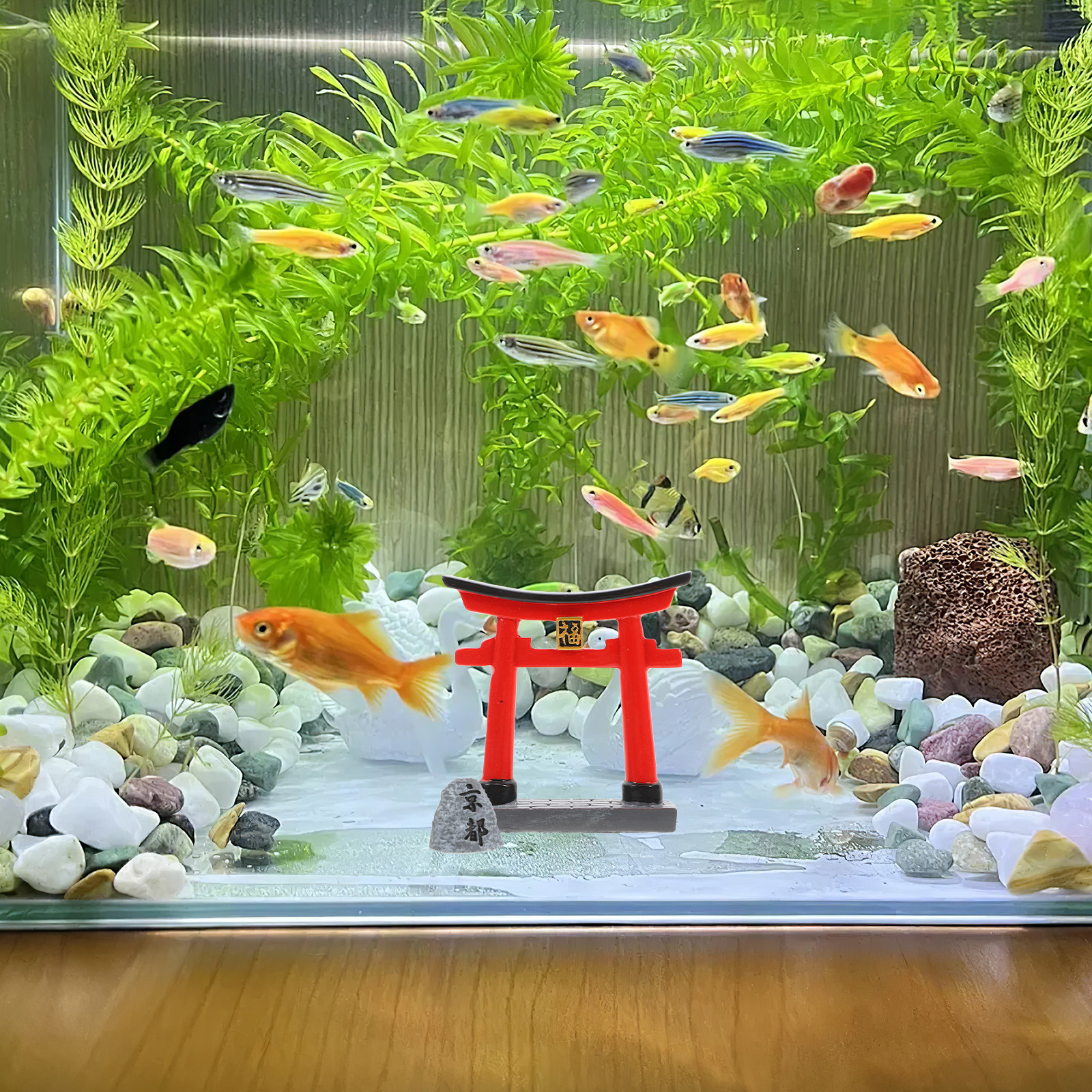 Aquarium Fish Japanese - ประตูโทริอิญี่ปุ่นขนาดเล็ก ประติมากรรมหินเกียวโต ของตกแต่งตู้ปลาขนาดเล็ก ตกแต่งตู้ปลา สวนหย่อม