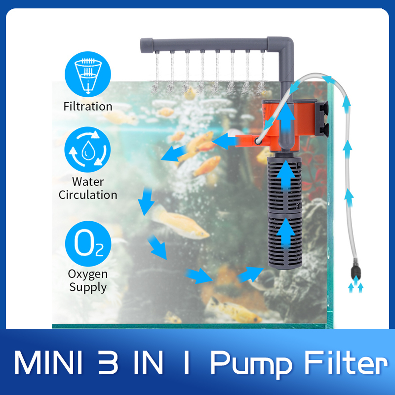 Aquarium Xilong - Xilong XL-666/777A MINI สูบน้ํากรองออกซิเจนปั๊ม Rain ท่อ