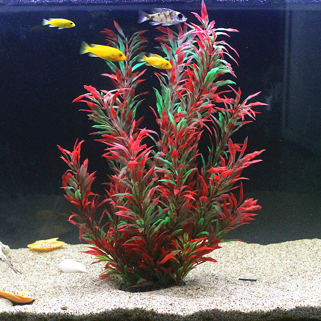 Aquarium Fish Types - 50 ซม.ถังปลาประดิษฐ์พืชหายากAquariumปลอมไม้ไผ่น้ําหญ้าพลาสติกสีม่วงสีเขียวหญ้าน้ําภูมิทัศน์Decor