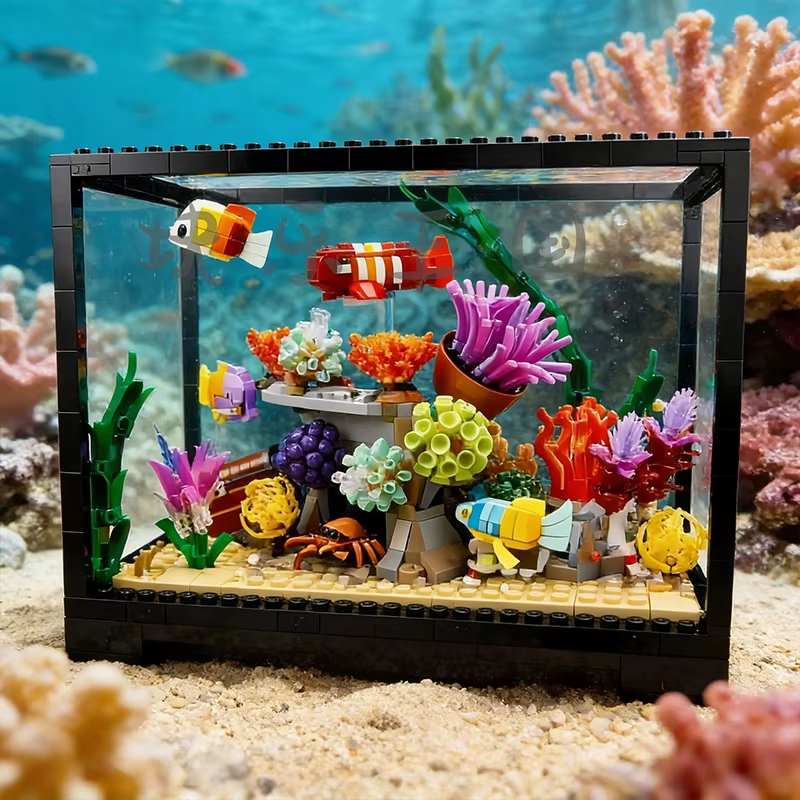 Aquarium Fish Lego - ชุดตัวต่อสร้างสรรค์ตู้ปลาเขตร้อนรุ่นใหม่ ปี 2026 จำนวน 4154 ชิ้น