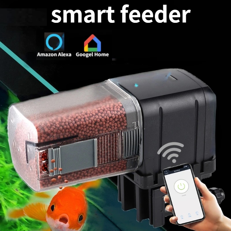 Aquarium Fish Feeder Automatic - เครื่องให้อาหารปลาอัตโนมัติแบบ WiFi ผลิตภัณฑ์สมาร์ทโฮม ควบคุมผ่านมือถือ อุปกรณ์สำหรับตู้ปลา รองรับ