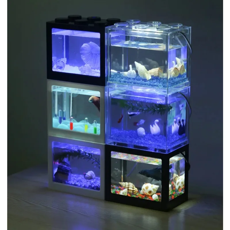 Aquarium Fish For Sale - 1L USB LED Desktop Mini Aquarium