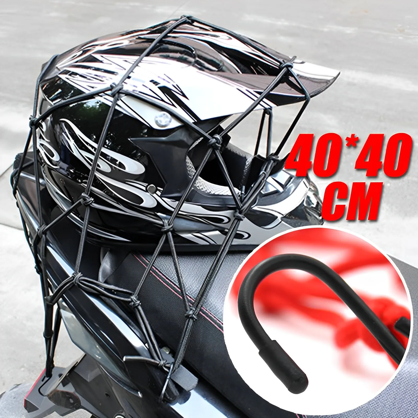 Tank Divider Mesh - 1x รถจักรยานยนต์กระเป๋าสุทธิหมวกกันน็อคตาข่ายการใช้ถังกระเป๋าตาข่าย Nets กับตะขอรถมอเตอร์ไซด์ Compaction Storage
