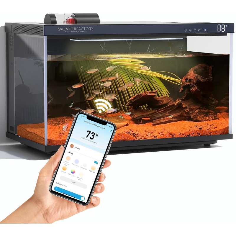 Aquarium Fish Feeder Automatic - ตู้ปลาอัจฉริยะ, ตู้ปลาแก้ว, ระบบกรองทำความสะอาดอัตโนมัติ, ไฟ LED สองสี,