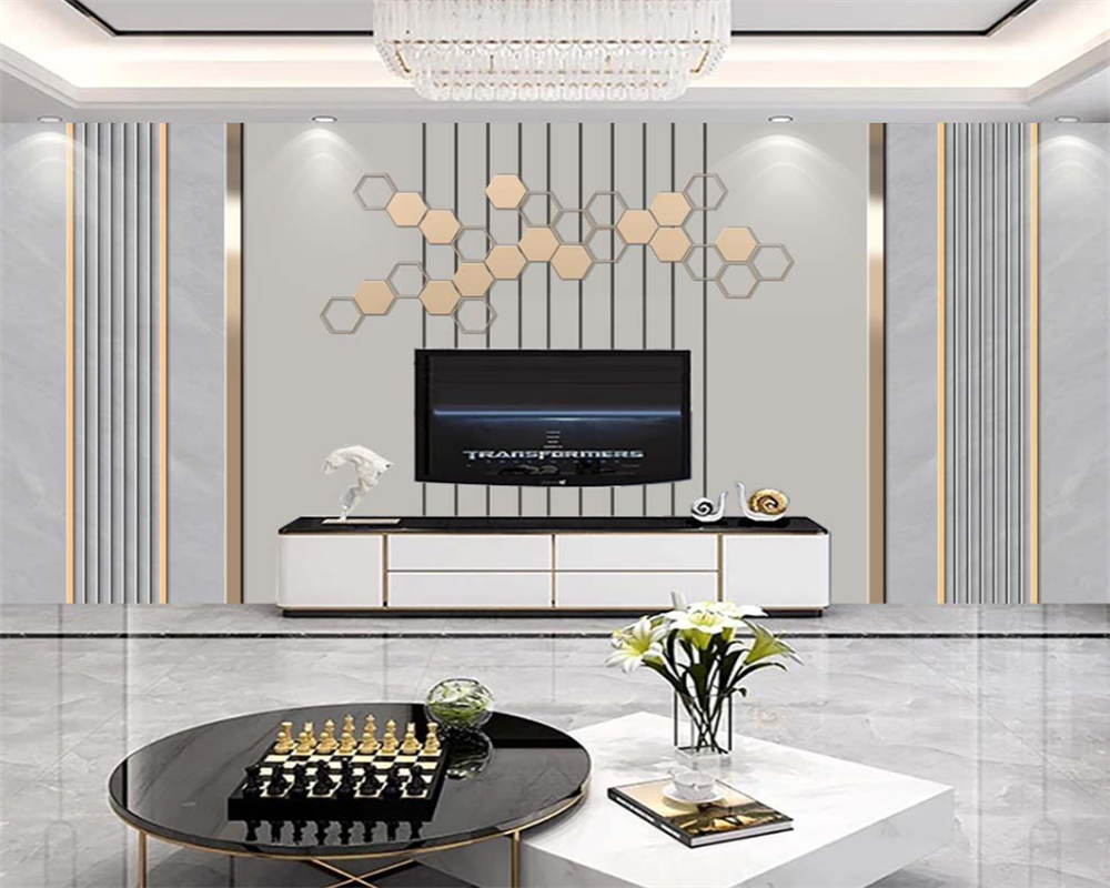 Background Film 3D - Beibehang Custom TV พื้นหลัง grille เส้นห้องนั่งเล่นที่เรียบง่ายทันสมัยโซฟาหรูหราฟิล์ม