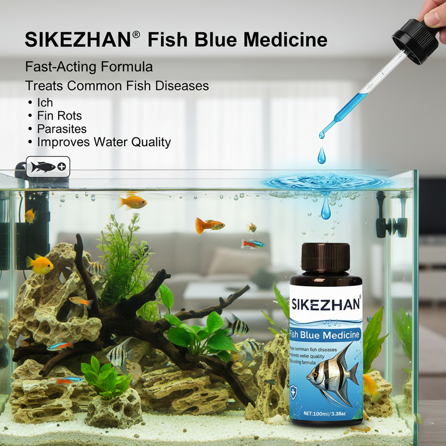 น้ำยาเมทิลีนบลูขนาดใหญ่ 500 มล - Aquarium Fish Diseases บทวิจารณ์และราคา