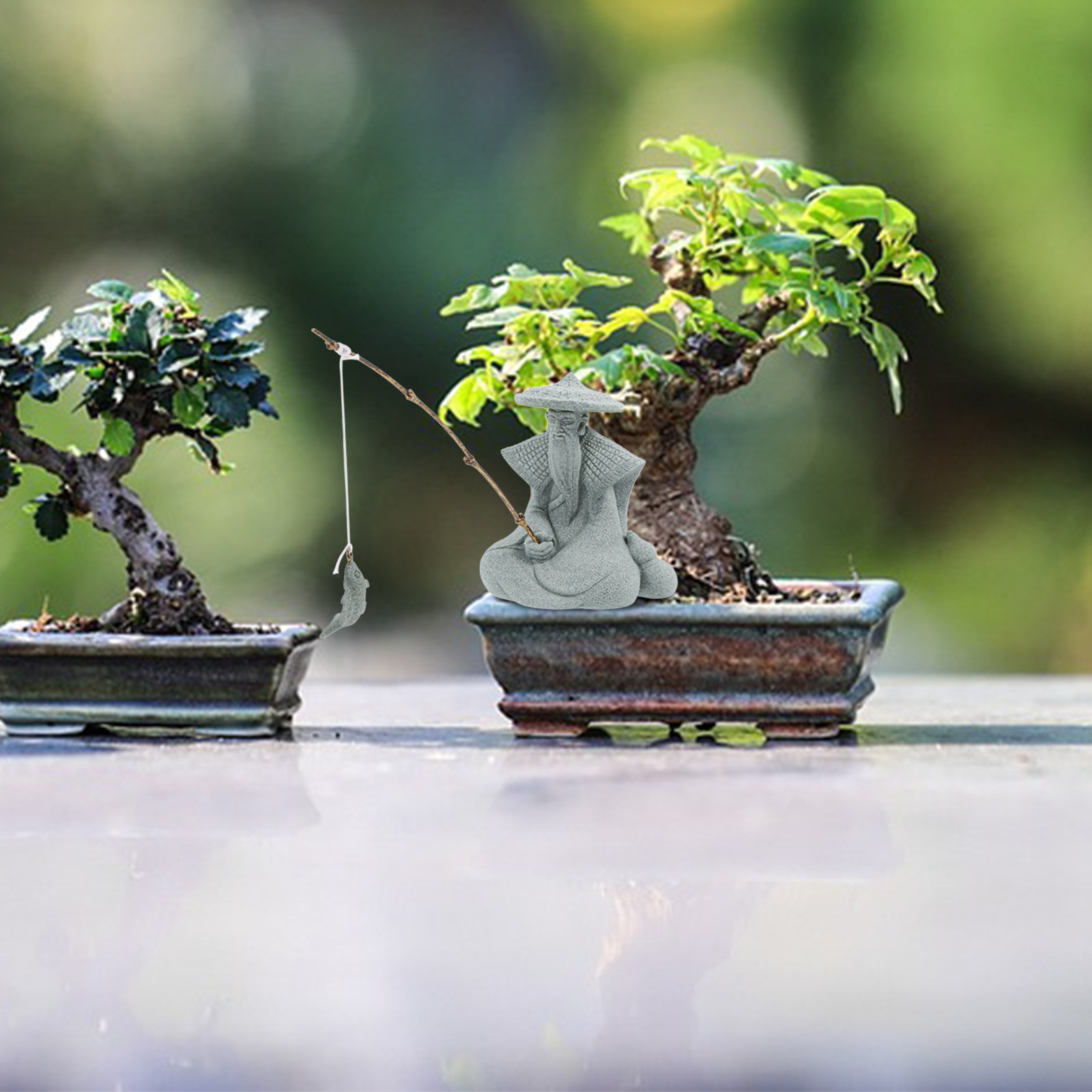 รูปปั้นชาวประมงเรซิ่นขนาดเล็ก  - Aquarium Fish Japanese บทวิจารณ์และราคา