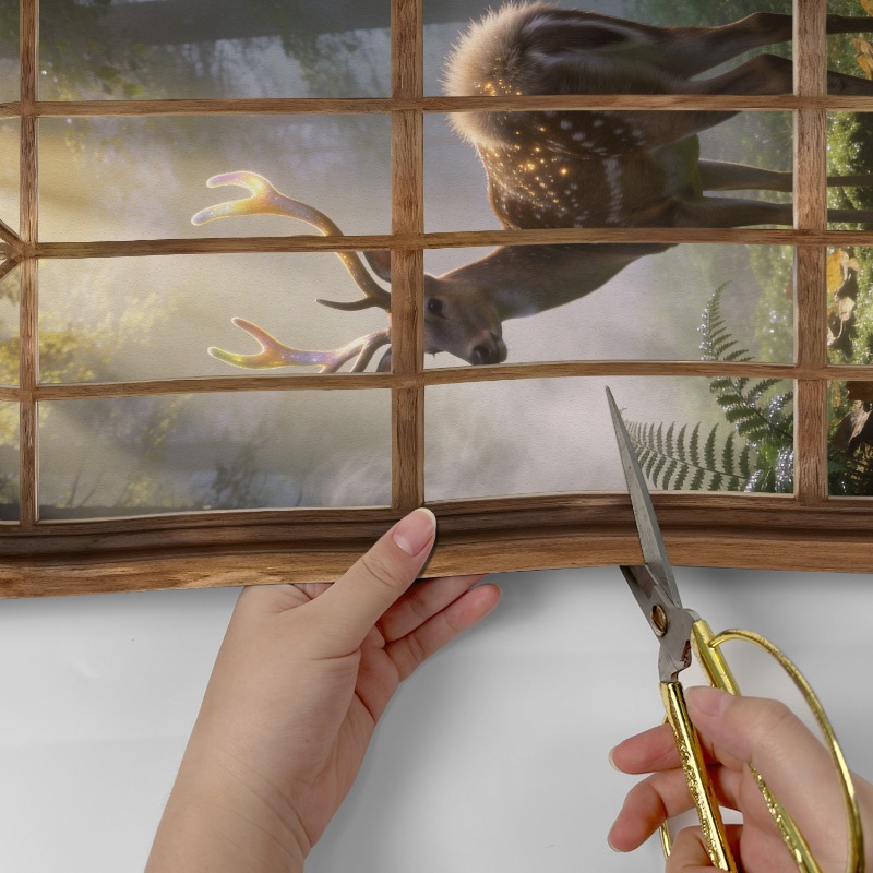 สติ๊กเกอร์ติดผนังลายหน้าต่างโค - Background Film 3D บทวิจารณ์และราคา