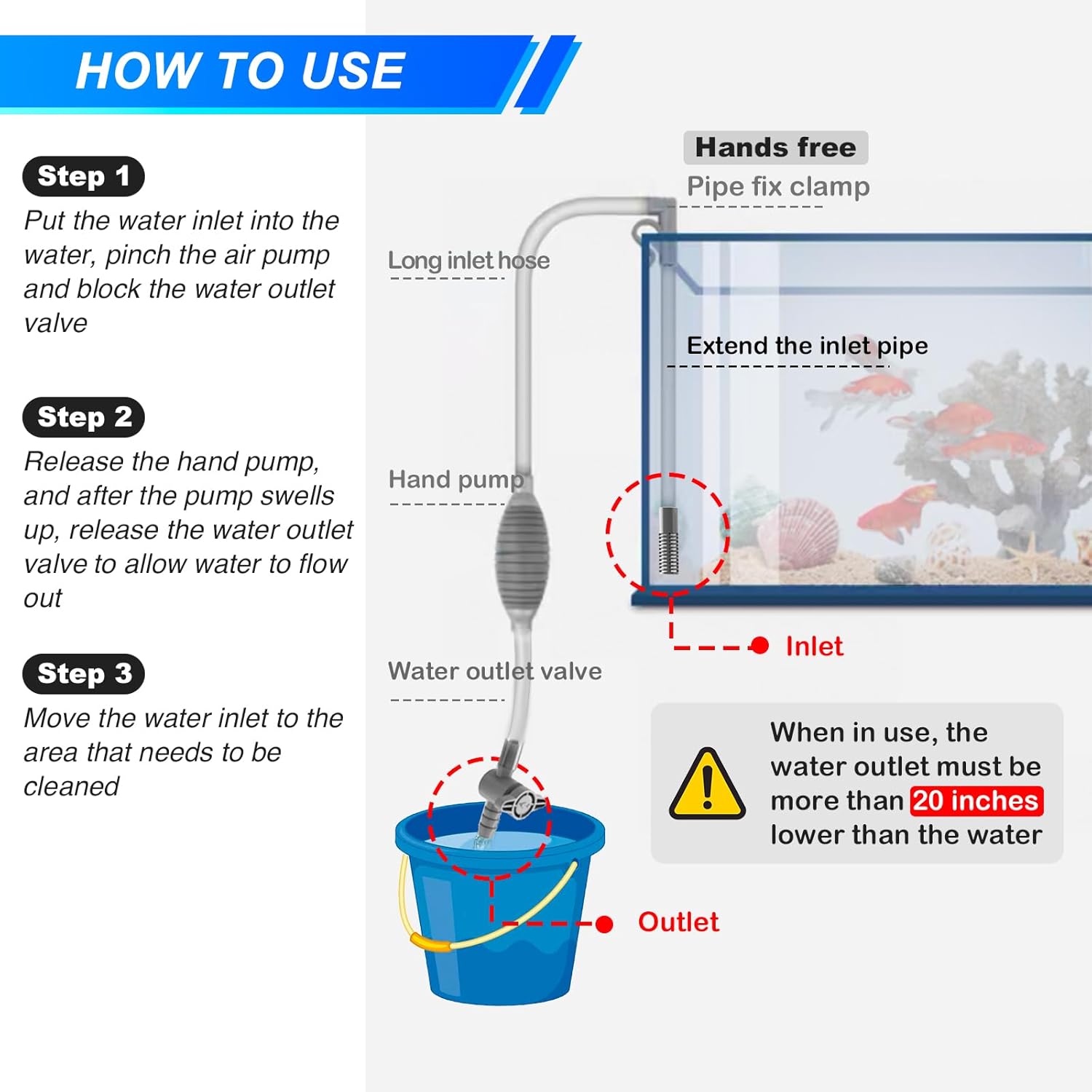 ตู้ปลาขนาดใหญ่ Aquarium Siphon - Aquarium Fish Maintenance บทวิจารณ์และราคา