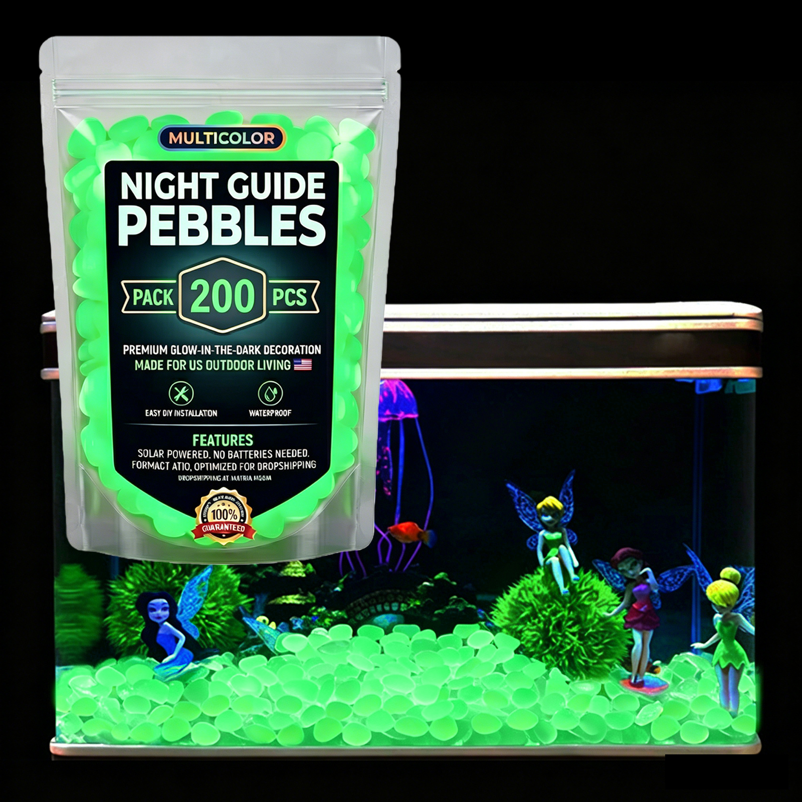 หินเรืองแสงในที่มืด 200/400/60 - Aquarium Fish That Glow In The Dark บทวิจารณ์และราคา