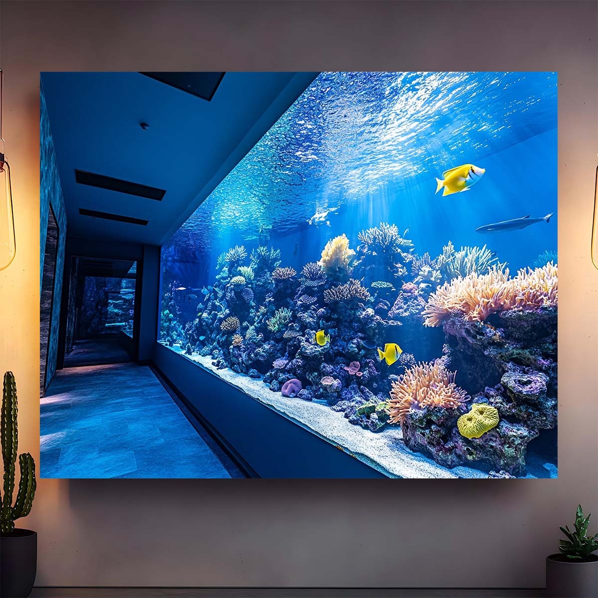 พรมแขวนผนังลายปะการังใต้น้ำสีส - Aquarium Fish Bowl บทวิจารณ์และราคา