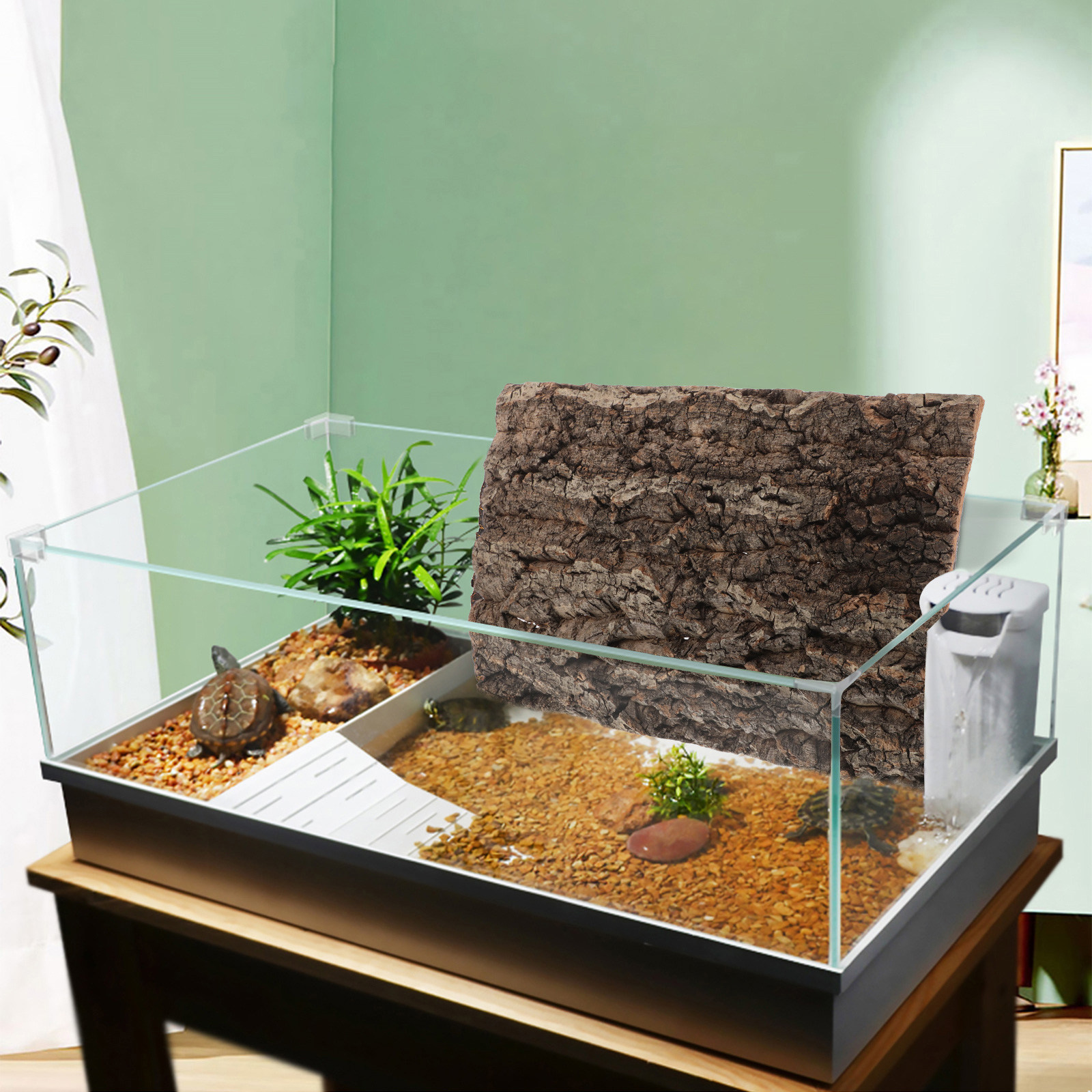 แผ่นพื้นหลังเปลือกไม้ก๊อกธรรมช - Aquarium Fish Types บทวิจารณ์และราคา