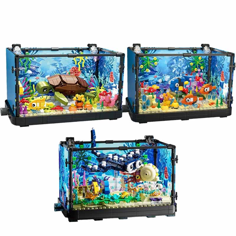 ชุดบล็อกตัวต่อตู้ปลาพร้อมไฟ，ตู - Aquarium Fish Types บทวิจารณ์และราคา