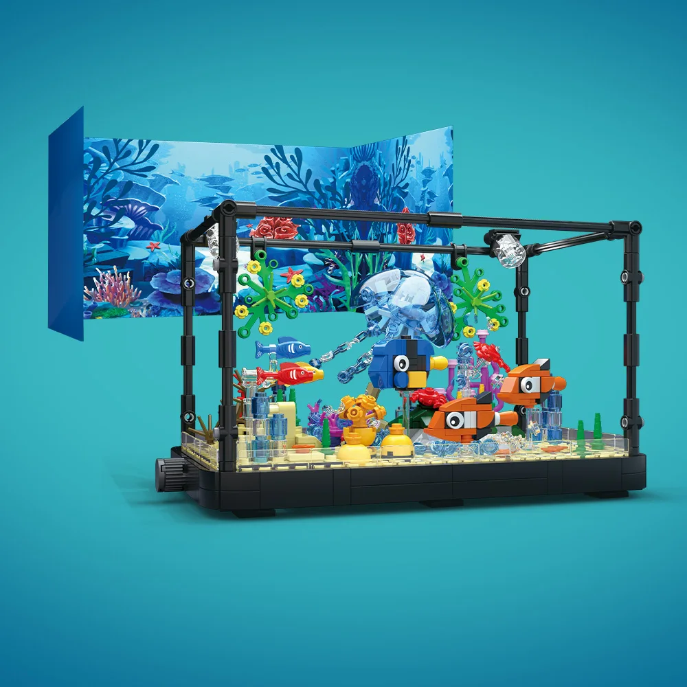 ชุดบล็อกตัวต่อตู้ปลาพร้อมไฟ，ตู - Aquarium Fish Types บทวิจารณ์และราคา