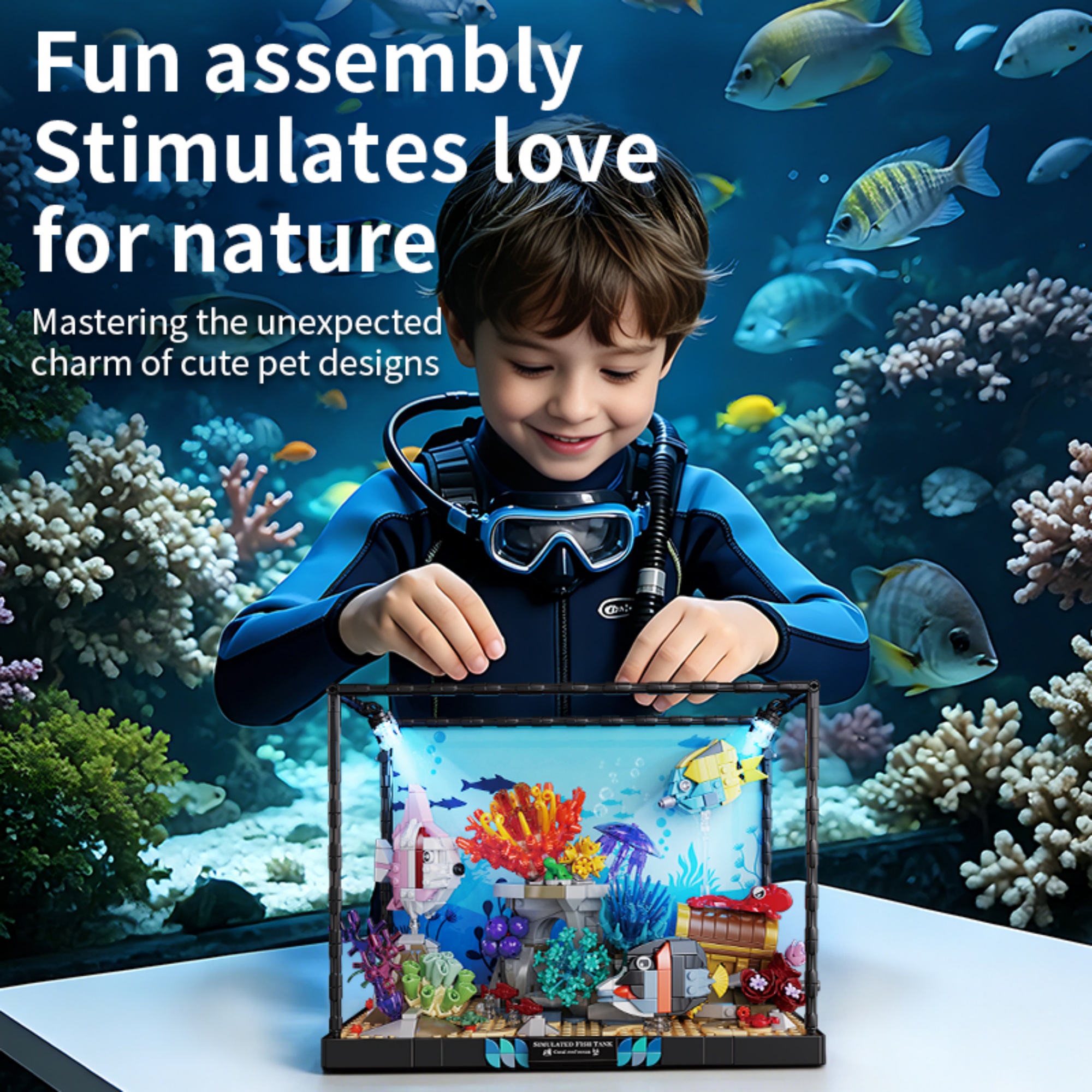 ตัวต่อสร้างสรรค์รูปทรงตู้ปลาใต - Aquarium Fish Lego บทวิจารณ์และราคา