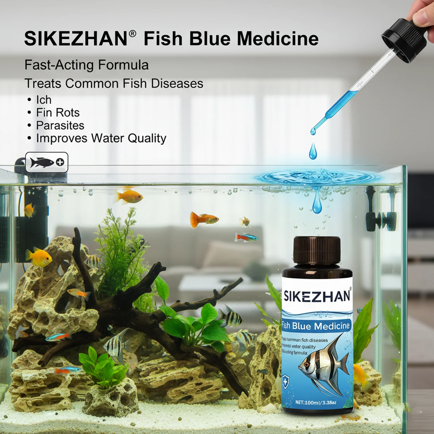 น้ำยาเมทิลีนบลู 500 มล. สำหรับ - Aquarium Fish Diseases บทวิจารณ์และราคา