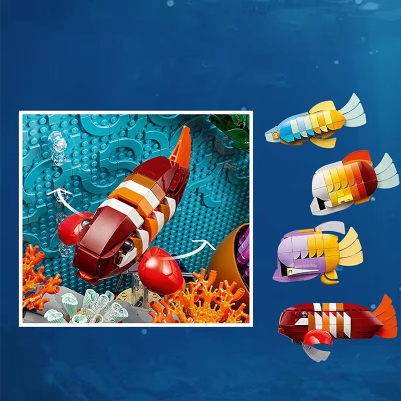 ชุดตัวต่อสร้างสรรค์ตู้ปลาเขตร้ - Aquarium Fish Lego บทวิจารณ์และราคา
